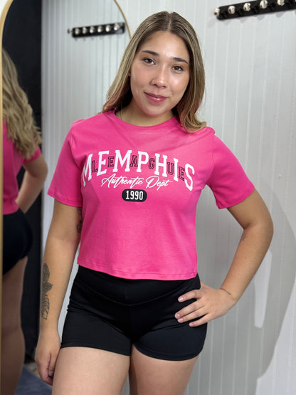 Polera Corta Jaspeada