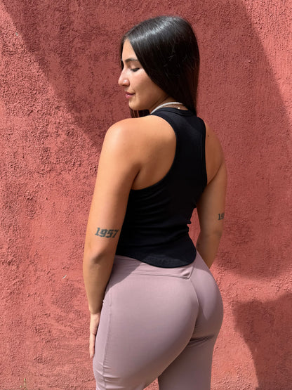 Polera ajustada rib